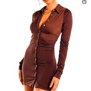 Brand new button down mini dress! Super cute!